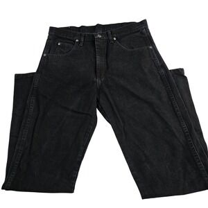 Wrangler Mens Black Denim Jeans‎ Straight Leg Classic 34x34